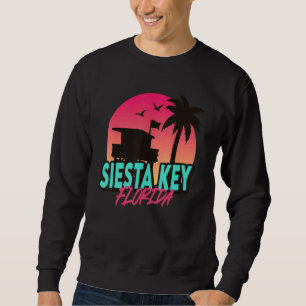 Sudadera Vintage Siesta Key Beach Florida Palm Trees Fl Ret