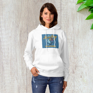 Sudadera Vintage Skeleton Surfing California Beach