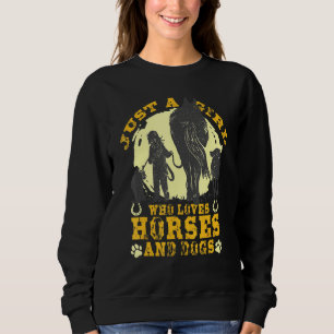 Sudadera Vintage Sólo Un Chica Que Ama A Los Caballos Y Per