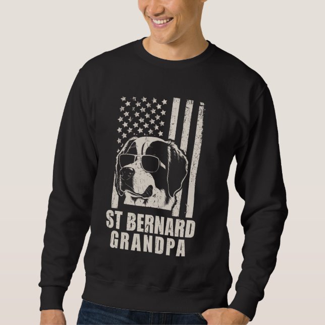 Sudadera Vintage St Bernard Abuelo Bandera Americana Grasa  (Anverso)
