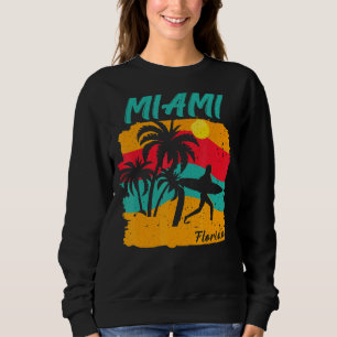 Sudadera Vintage Sunset Beach Surfing Miami Florida