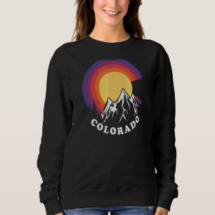 Sudadera Vintage Sunset Colorado Bandera Colorado
