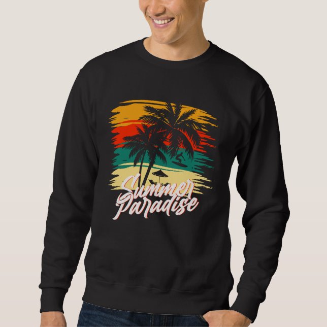 Sudadera Vintage Surfer Retro Surfing Beach Summer Vacation (Anverso)