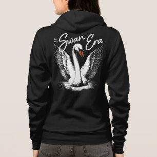 Sudadera Vintage Swan Era Impresión blanca frontal y poster