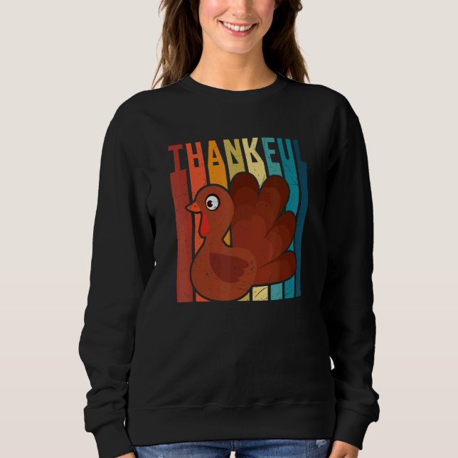 Sudadera Vintage Thankful TurkeyThanksgiving Pilgrim Boys G (Anverso)