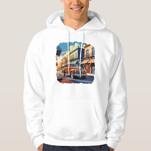 Sudadera Vintage Town Street Illustration (Anverso)