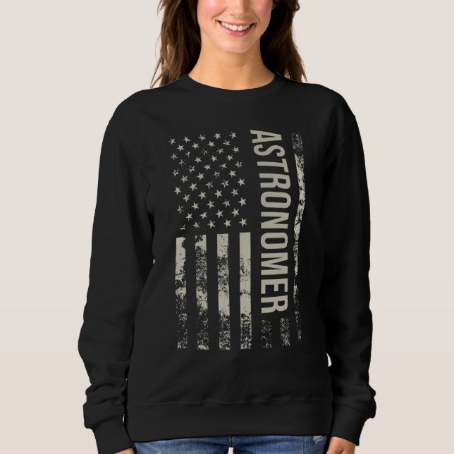 Sudadera Vintage US American Flag Astronomer (Anverso)