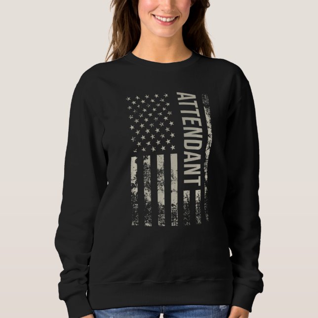 Sudadera Vintage US American Flag Attendant Premium (Anverso)
