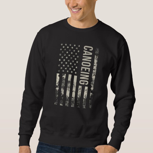 Sudadera Vintage US American Flag Canoeing Premium (Anverso)