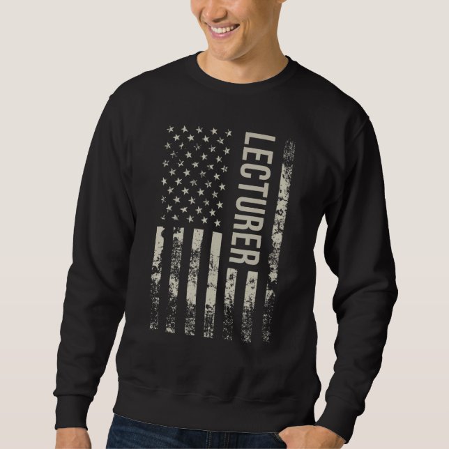 Sudadera Vintage US American Flag Lecturer (Anverso)