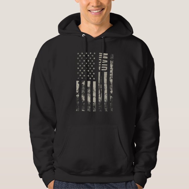 Sudadera Vintage US American Flag Maid (Anverso)