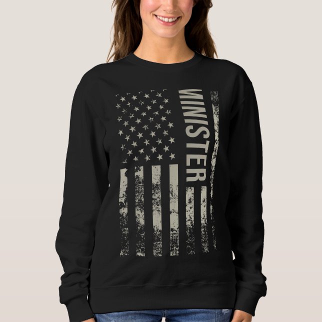 Sudadera Vintage US American Flag Minister (Anverso)