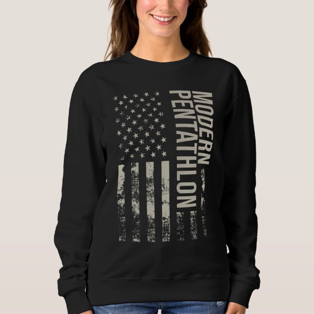 Sudadera Vintage US American Flag Modern Pentathlon (Anverso)