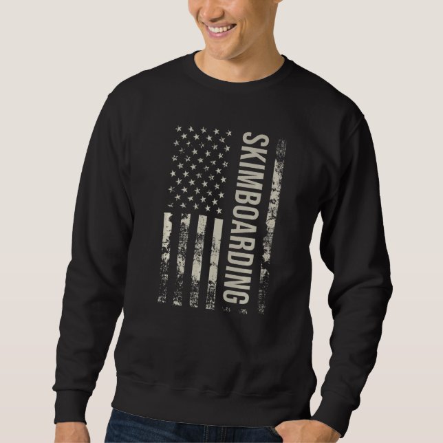 Sudadera Vintage US American Flag Skimboarding Premium (Anverso)