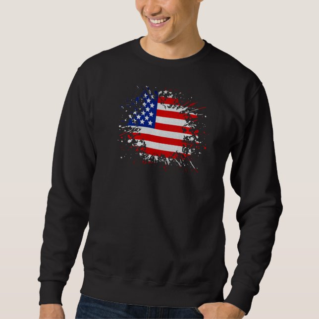 Sudadera Vintage Usa Classic American Flag Stylish Splash (Anverso)