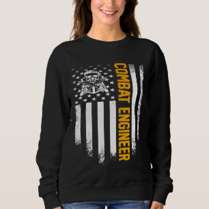 Sudadera Vintage Usa Ingeniero de Combate Bandera Americana
