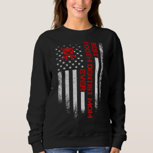 Sudadera Vintage Uu Bandera Estadounidense Mejor Dentista D