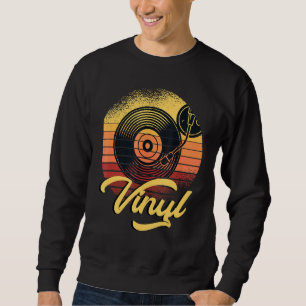 Sudadera Vintage Vinyl Dj Music Deejay Auriculares Turnable