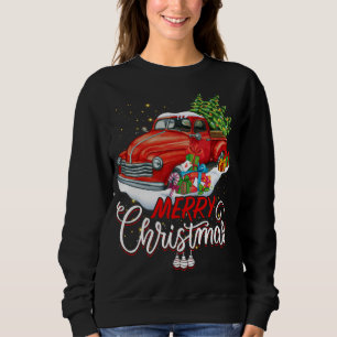 Sudadera Vintage Wagon Red Truck Christmas Tree Pajama Fami