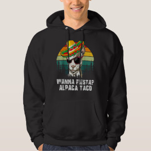 Sudadera Vintage Wanna Fiesta Alpaca Taco Llama Cin Mexican