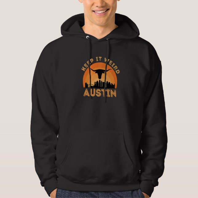 Sudadera Vintge Austin Texas Keep It Weird Longhorn Sunset (Anverso)