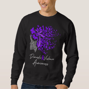 Sudadera Violencia doméstica Conciencia mariposas moradas