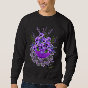 Sudadera Violeta Púrpura Y Lavanda Con Lazo En Púrpura
