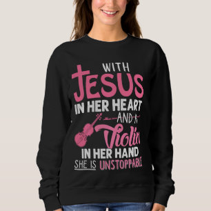 Sudadera Violín con Jesús en su corazón violinista