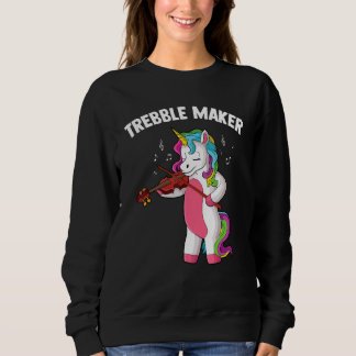 Sudadera Violin music unicorn fiddle string Trebble Maker