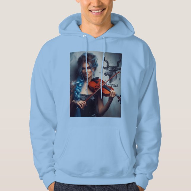Sudadera Violin, músico zodiaco de Taurus (Anverso)