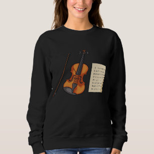 Sudadera Violín Y Violaciones De La Música De Hoja