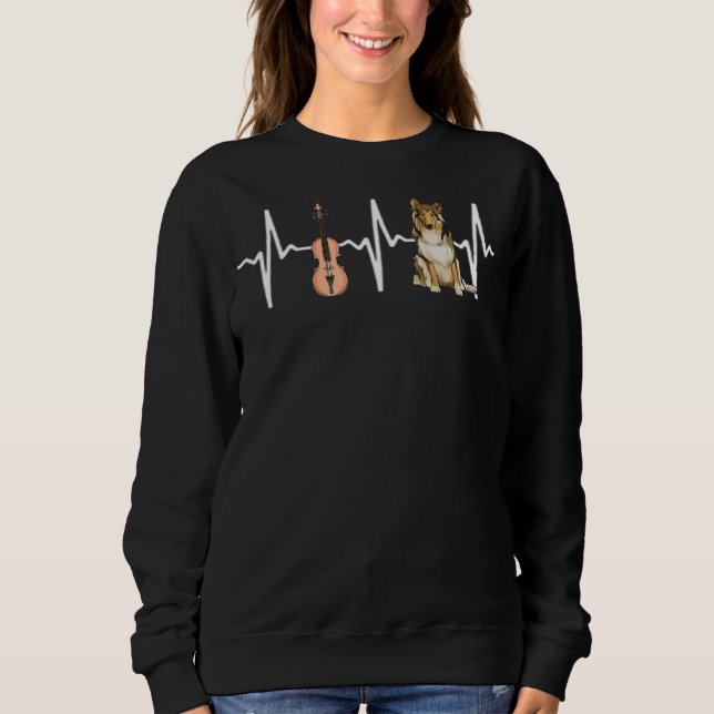 Sudadera Violine Collie Heartbeat Dog (Anverso)