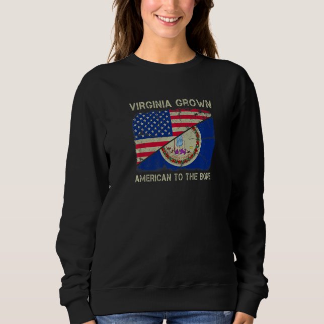 Sudadera Virginia Grown American To The Bone Home State Vir (Anverso)