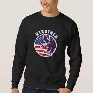 Sudadera Virginia State Eagle Usa Flag Stars And Stripes Ho