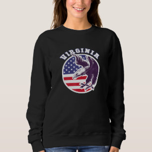 Sudadera Virginia State Eagle Usa Flag Stars And Stripes Ho