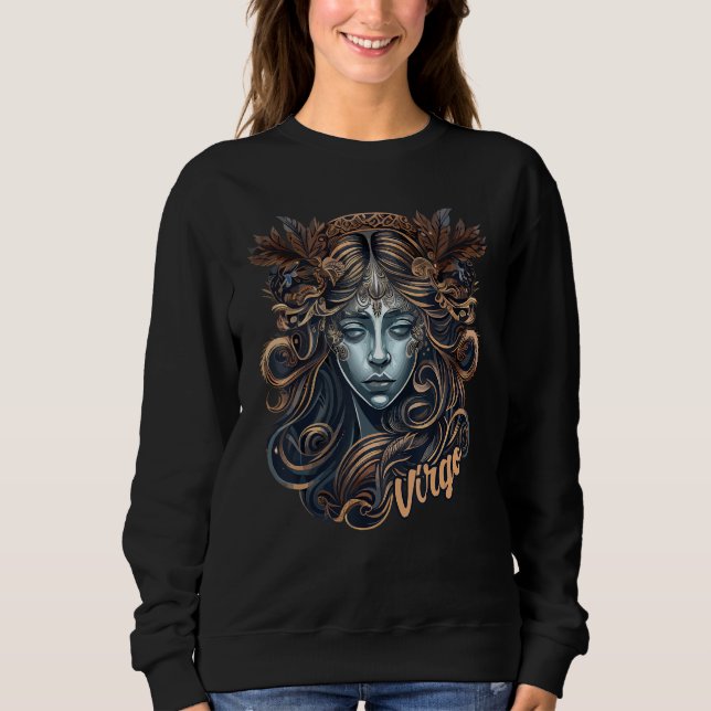 Sudadera Virgo Girl Greek Goddess Astrology Sign Zodiac Sym (Anverso)