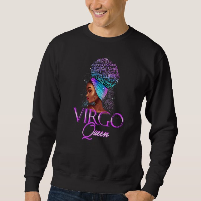 Sudadera Virgo Púrpura Reina Afroamericana Agosto S (Anverso)