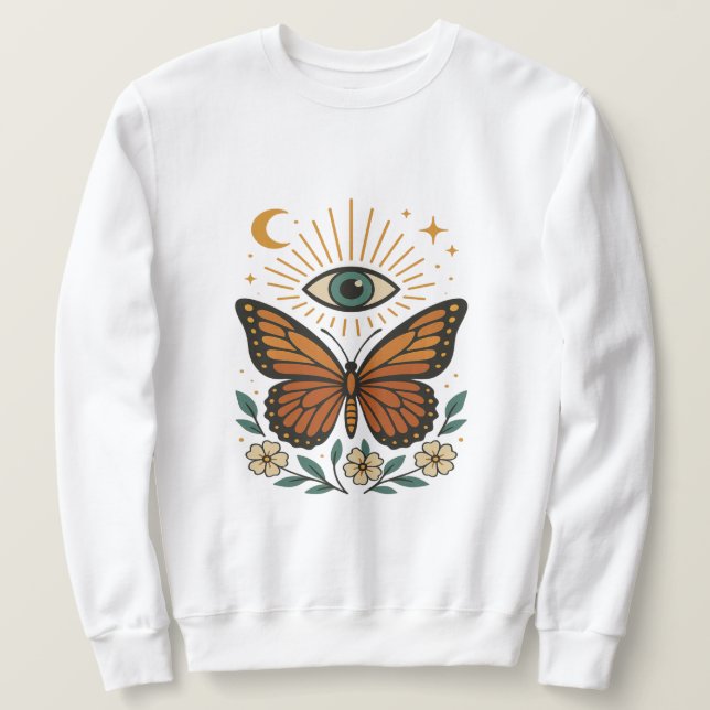 Sudadera Visión de mariposa mística (Anverso del diseño)