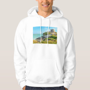Sudadera Vista de las ruinas de Tulum, dios del templo de
