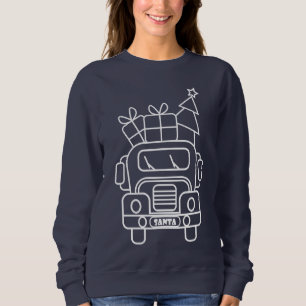 Sudadera Vista frontal del camión de Navidades de esquema