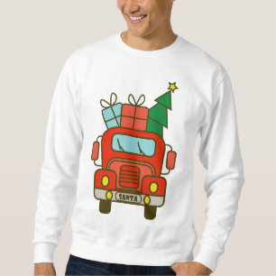 Sudadera Vista frontal del camión Santa Feliz Navidad