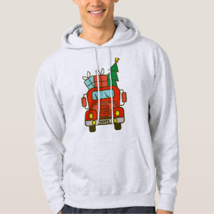 Sudadera Vista frontal del camión Santa Feliz Navidad