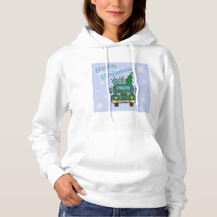 Sudadera Vista frontal del camión Santa Feliz Navidad