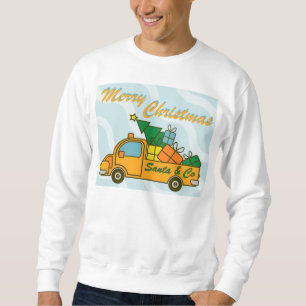Sudadera Vista lateral del camión Santa Feliz Navidad