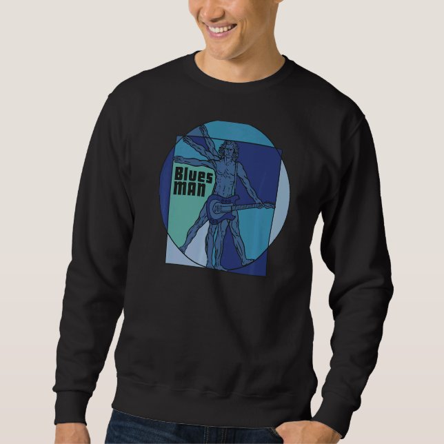 Sudadera Vitruviano: Hombre de azul jugando Gui con electri (Anverso)