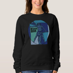 Sudadera Vitruviano: Hombre de azul jugando Gui con electri