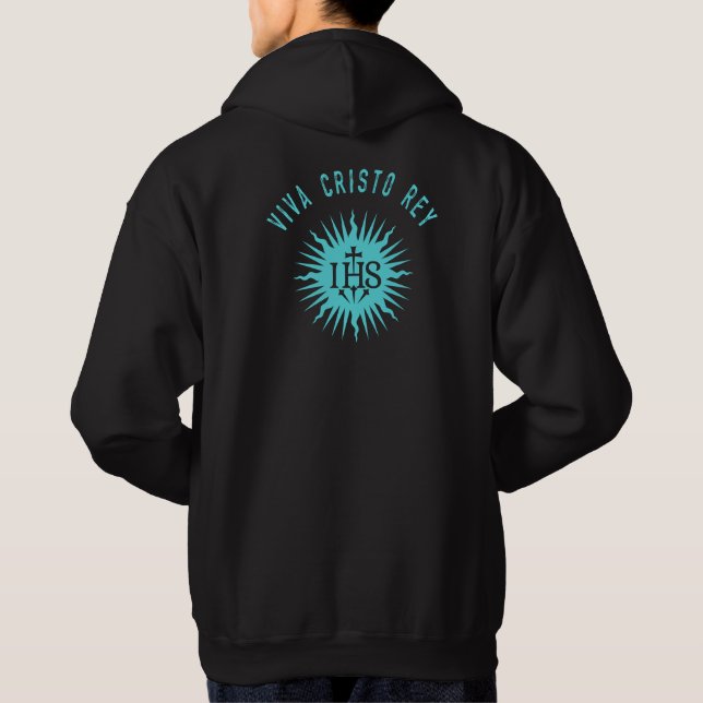Sudadera Viva Cristo Rey Regalo de Cristeros Católicos (Reverso)