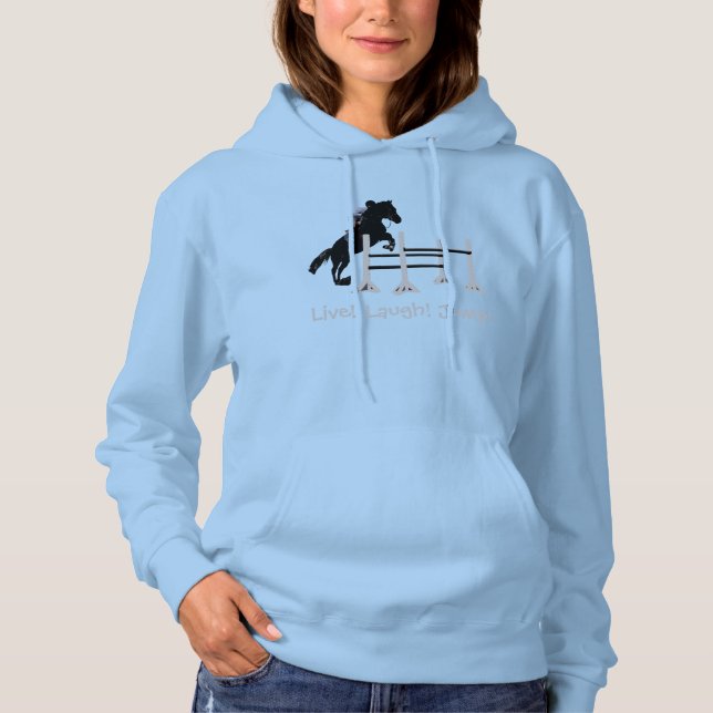 Sudadera ¡Viva! ¡Ríe! ¡Salta! Jumper de caballo (Anverso)