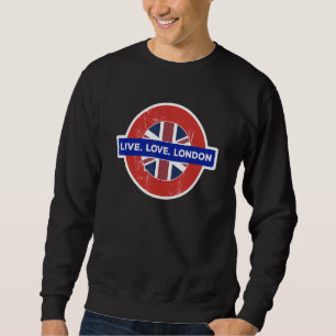 Sudadera Vive Ama Londres Broma Inglaterra Británico Viaje