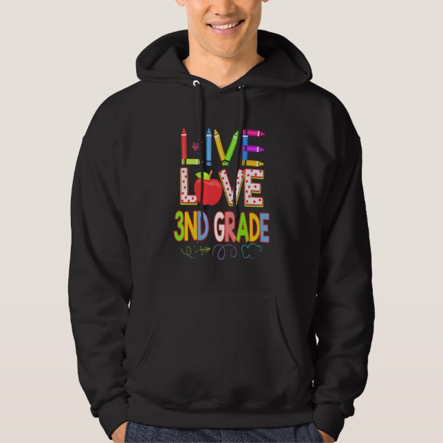 Sudadera Vive Ama Maestro De 3er Grado Estudiante Niño De V (Anverso)